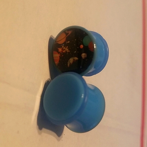 Blue Acrylic Galaxy SPACE Single Flared Plugs - Picture 5 of 6
